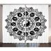 East Urban Home Ying Yang Zodiac Theme Design w/ Yin Yang Symbol in Centre Astrologic Signs Print Graphic Print | 84 H in | Wayfair