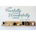 Design W/ Vinyl I am Fearfully & Wonderfully Made Psalm 13914 Wall Decal Vinyl in Blue | 10 H x 20 W in | Wayfair OMGA7911773