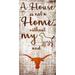 Fan Creations NCAA Team 'House is Not a Home Sign' Textual Art on Wood in Brown | 12 H x 6 W x 0.25 D in | Wayfair C0867-Texas