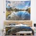 East Urban Home Polyester Lake w/ Pine Trees Panorama Tapestry w/ Hanging Accessories Included Polyester in Black | 50 H x 60 W in | Wayfair