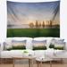 East Urban Home Polyester Foggy Early Morning Panorama Tapestry w/ Hanging Accessories Included Polyester in Gray/Green | 50 H x 60 W in | Wayfair