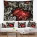 East Urban Home Polyester Floral Texture Background Tapestry w/ Hanging Accessories Included Polyester in Black/Brown | 50 H x 60 W in | Wayfair