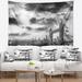 East Urban Home Polyester Cityscape View of London Panorama Tapestry w/ Hanging Accessories Included Metal in Gray | 32 H x 39 W in | Wayfair