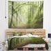 East Urban Home Polyester Early Fall Forest Tapestry w/ Hanging Accessories Included Metal in Green | 32 H x 39 W in | Wayfair