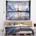 East Urban Home Reflection of Paris Eiffel Tower w/ Clouds Tapestry w/ Hanging Accessories Included in Gray | 50 H x 60 W in | Wayfair