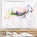 East Urban Home Animal Wolf Double Exposure Illustration Tapestry w/ Hanging Accessories Included in Gray | 68 H x 80 W in | Wayfair