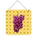 Fleur De Lis Living Grapes on Basketweave Gloss Wall Décor Metal in Gray/Yellow | 8 H x 6 W in | Wayfair FDLL3510 39989345