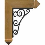 Ekena Millwork Tristan 2" Thick Triple Bracket Arts & Crafts Ironcrest Wood in Brown | 19 H x 4 W x 16 D in | Wayfair BKTI0204X16X19RC3TTN08