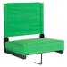 Arlmont & Co. Pierre 500 lb. Rated Lightweight Stadium Chair w/ Handle & Padded Seat Metal in Green/Black | 18 H x 18 W x 14 D in | Wayfair