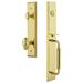 Grandeur Fifth Avenue One-Piece Handleset w/ Single Cylinder Deadbolt and C Grip w/ Grande Victorian Knob in Yellow | 19 H x 3 W x 3 D in | Wayfair