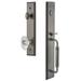 Grandeur Carré One-Piece Handleset w/ Single Cylinder Deadbolt and C Grip w/ Biarritz Knob in Gray | 19 H x 3 W x 3 D in | Wayfair 842182