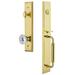 Grandeur Fifth Avenue One-Piece Handleset w/ Single Cylinder Deadbolt and C Grip w/ Fontainebleau Knob in Yellow | 19 H x 3 W x 3 D in | Wayfair