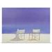 Highland Dunes Marti Chairs on the Beach, 1995' by Lincoln Seligman Painting Print in White | 26 H x 36 W x 1.5 D in | Wayfair