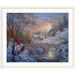 The Holiday Aisle® 'Christmas Art Winter Sunset by Nicky Boehme Painting Print Metal in Brown | 32 H x 38 W x 1 D in | Wayfair