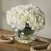 Gracie Oaks Hydrangea in Vase Polysilk, Glass in Green | 10 H x 10 W x 10 D in | Wayfair GRKS4399 41050547