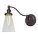 Gracie Oaks Martucci Half Swivel 1-Light Armed Sconce Glass/Metal in Brown | 12.75 H x 4.75 W x 10 D in | Wayfair C039A335851140888EC8CB6CCC61A83F