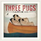 Great Big Canvas 'Three Pugs in a Canoe v.3' by Ryan Fowler Vintage Advertisement | 20 H x 20 W x 1 D in | Wayfair 2036824_21_12x12