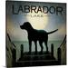 Winston Porter 'Moonrise Black Dog - Labrador Lake' by Ryan Fowler Vintage Advertisement | 48 H x 48 W x 1.5 D in | Wayfair