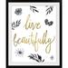 Great Big Canvas 'Live Beautifully Black & White' by Sara Zieve Miller Graphic Art Print in Black/White/Yellow | 28 H x 24 W in | Wayfair