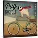 Great Big Canvas 'Pug on a Bike' by Ryan Fowler Vintage Advertisement | 20 H x 20 W x 1.5 D in | Wayfair 2335626_1_20x20
