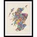 Ebern Designs Francy 'Scotland Typography Map' by Michael Tompsett - Textual Art Print | 24 H x 20 W x 1 D in | Wayfair