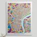 Ebern Designs Francy 'Philadelphia Pennsylvania Street Map' by Abarca Graphic Art Print in White | 48 H x 36 W x 1.5 D in | Wayfair