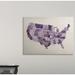 Ebern Designs 'United States Watercolor Map' by Francy Graphic Art Print in White | 27 H x 36 W x 1.5 D in | Wayfair