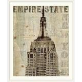 Williston Forge Raison Vintage NY Empire State Building' by Michael Mullan Graphic Art Print Metal in Brown | 38 H x 32 W x 1 D in | Wayfair