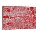 17 Stories 'London Map Art' by Bellen Graphic Art Print Red Metal | 32 H x 48 W x 1.5 D in | Wayfair 60F305CF4C5A4B2B9784A5D6C8E40A86