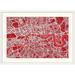 17 Stories 'London Map Art' by Bellen Graphic Art Print Red Metal | 32 H x 44 W x 1 D in | Wayfair 03C0BB53F2E148D5BA3C81D8C790CFE1