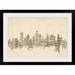 Ebern Designs Francy Houston Texas Skyline Sheet Music Cityscape' by Michael Tompsett Graphic Art Print in Brown | 28 H x 38 W x 1 D in | Wayfair