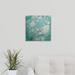 Bungalow Rose 'White Cherry Blossoms I on Blue Aged No Bird' Danhui Nai Painting Print in Green/Red | 16 H x 16 W x 1.5 D in | Wayfair