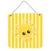 Harriet Bee Sunshine Sun Face on Stripes Wall Décor Metal in Yellow | 8 H x 6 W in | Wayfair HBEE2809 39989463