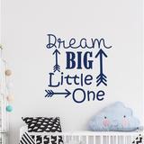 Harriet Bee Baumeister Dream Big Little One Wall Decal Plastic in Black/Blue/Brown | 22 H x 22 W x 0.1 D in | Wayfair HBEE8728 43619226