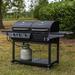 Charbroil Char-Broil Deluxe Charcoal & 3-Burner Propane Gas Combo Grill w/ Side Burner Cast Iron/Steel in Black/Gray | Wayfair 463714514