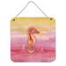 Harriet Bee Seahorse Square Aluminum Wall Décor Metal in Pink/Yellow | 8 H x 6 W in | Wayfair HBEE2873 39989538