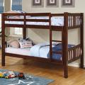 Harriet Bee Gifford Twin Over Twin Standard Bunk Bed by Enitial Lab, Solid Wood in Brown/White | 60 H x 42.38 W x 81.38 D in | Wayfair