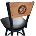 Holland Bar Stool NCAA Swivel Bar Stool Upholstered/Metal in Black | 39 H x 18.5 W x 17 D in | Wayfair L03825BWMedMplAAL-ABlkVinyl