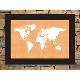 The Finishing Touch World Map Free Standing Bulletin Board Cork/Manufactured Wood in White | 18 H x 24 W x 1.5 D in | Wayfair FTWMWCB1824