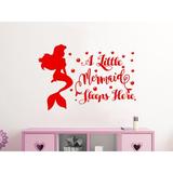 Harriet Bee A Little Mermaid Sleeps Here Wall Decal Vinyl/Plastic in Black/Blue/Brown | 22 H x 32 W x 0.1 D in | Wayfair HRBE1692 45098066