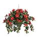 House of Hampton® Faux Hibiscus Trailing Hanging Flowering Plant in Planter Metal | 28 H x 22 W x 22 D in | Wayfair