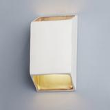 Wade Logan® Caeli 1-Light LED Wall Sconce Ceramic in White/Yellow | 9.5 H x 5 W x 3 D in | Wayfair B79180B404A34400AA75DEEF6A7CCDB3