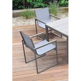 Ivy Bronx Rayan Patio Dining Chair Metal/Sling in Gray | 35 H x 22 W x 24 D in | Wayfair 10DF4C366A114D1C921CBA0E9EF384C9