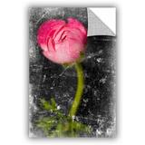 Ebern Designs Sai Aryai Ranunculus Pink Removable Wall Decal Vinyl in Black/Green/Pink | 18 H x 12 W in | Wayfair A062E3BA7AB14480AF2F558E60E49D2C