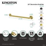 Kingston Brass Restoration Grab Bar Metal in Brown | 24" W | Wayfair DR314245