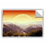 ArtWall Highland Sunset' by Dragos Dumitrascu Photographic Print Removable Wall Decal Canvas/Fabric in Brown/Orange | 12 H x 18 W in | Wayfair