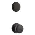 Kwikset Inactive Interior Hancock Knob Dummy Entry Set (Exterior Portion Sold Separately) in Black | 5.5 H x 3.9 W x 3.5 D in | Wayfair 968H514