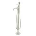 Kingston Brass English Country Single Handle Floor Mounted Clawfoot Tub Faucet w/ Diverter & HandShower, Ceramic in Gray | 42.19 H in | Wayfair