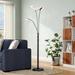 Latitude Run® Dorsey 70.5" Torchiere Floor Lamp Metal in Black | 70.5 H x 25 W x 25 D in | Wayfair LATT4031 37981469