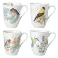 Lenox Butterfly Meadow Flutter 4 Piece Coffee Mug Set Porcelain/Ceramic in Blue/Brown/Green | 4.5 H x 5.5 W in | Wayfair 882795